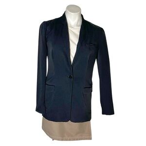 DIANE VON FURSTENBERG Black Blazer Jacket Unstructured Lightweight Size Medium